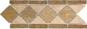 Noce and Chiaro Travertine 4x12 Listello