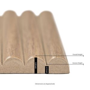 SINPHONIA Piano Camel 4.5 In. x 9 In. Matte Porcelain Fluted Wood Look Wall Tile