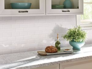 FREE SHIPPING - Retro White Glossy 1x3 Brick Mosaic