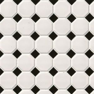 Domino White Matte 12x12 Octagon Mosaic