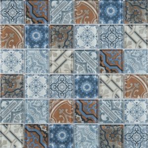 FREE SHIPPING - Pasadena 2x2 Printed Glass Mosaic Tile
