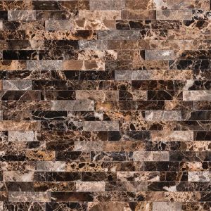 FREE SHIPPING - Emperador Dark Peel & Stick Real Stone 3D Mosaic Tile