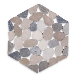FREE SHIPPING - Athens Honeycomb Halo Pebble Tile