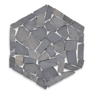 FREE SHIPPING - Charcoal Honeycomb Halo Pebble Tile