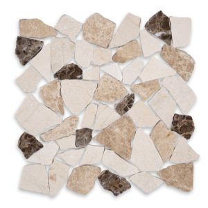 FREE SHIPPING - Emperador Marble Blend 12x12 Pebble