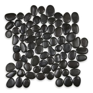 12x12 Black Pearl Interlocking Polished Pebbles