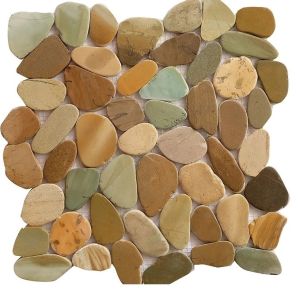 FREE SHIPPING - Lime Mix Indonesian 12x12 Interlocking Pebble