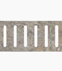 FREE SHIPPING - Travertine 6X12 3CM Drain Decor - SILVER