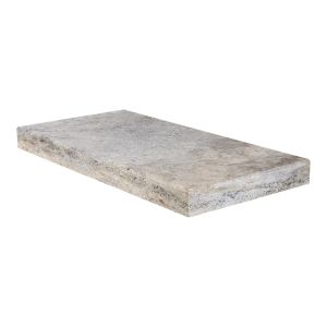FREE SHIPPING - Silver Travertine 12x24 3CM (1.25") 2 Side Modern Edge Wall Cap
