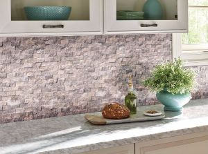 FREE SHIPPING - Silver Travertine 1x2 Splitface Mosaic