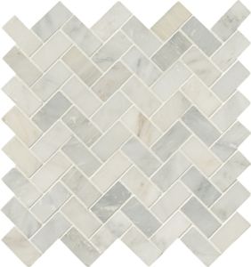 FREE SHIPPING - Arabescato Carrara White 1x2 Herringbone Honed