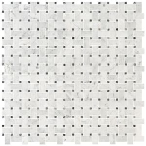 FREE SHIPPING - Carrara White Basketweave Honed
