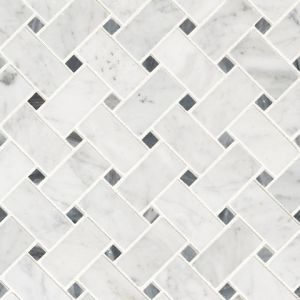 FREE SHIPPING - Carrara White Basketweave Honed