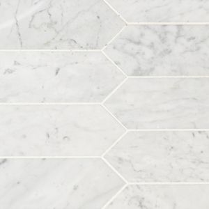 Carrara White 3x12 Honed Picket