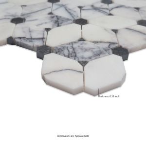 Cecily Lilac Polished Marble Mosaic Floor and Wall Tile