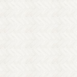 Alpine White Clay Brick Herringbone Meshed Wall Tile