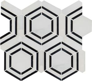 Georama Nero Polished Marble Mosaic
