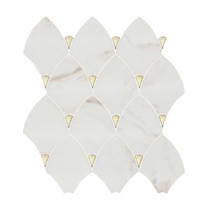 Citadel Gold Trident 10x12 Matte Recycled Glass Mosaic Tile