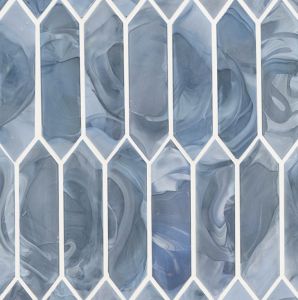 FREE SHIPPING - Blue Shimmer Picket Glass Pattern