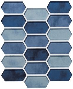 Boathouse Blue 8mm Picket Glass Mosaic