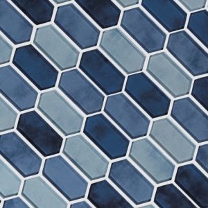 Boathouse Blue 8mm Picket Glass Mosaic