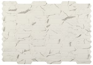 FREE SHIPPING - Statuario Celano Picket Interlocking 6mm Recycled Glass