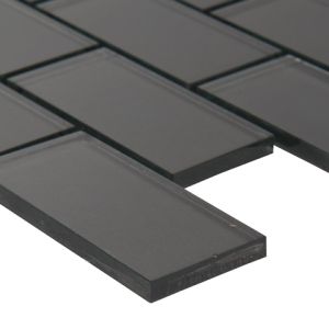 Metallic Gray 2X4 Glass Subway