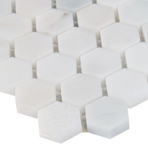 FREE SHIPPING - Greecian White 1" Hexagon Polished