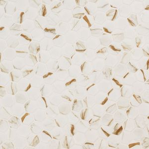 Calacatta Gold 2" Hexagon Matte Porcelain Mosaic