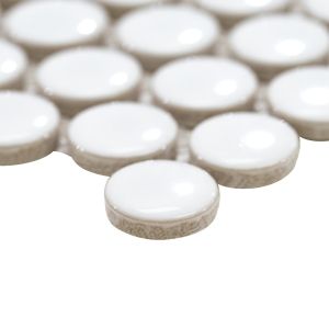 Domino White Penny Round Mosaic