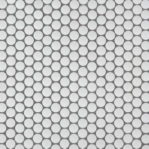 FREE SHIPPING - Domino White Penny Round Matte Mosaic