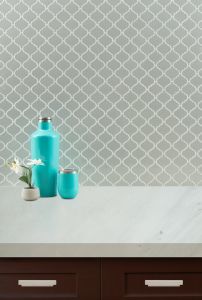 FREE SHIPPING - Gray Glossy Arabesque Mosaic