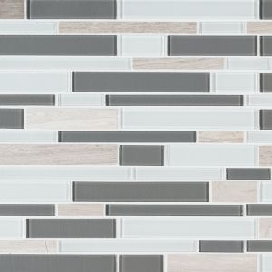 FREE SHIPPING - Gray Cliff 12x12 Interlocking Glass Stone Mosaic