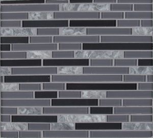 FREE SHIPPING - Lorena Grigio Glass Stone Metal Interlocking Mosaic