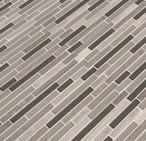 FREE SHIPPING - Modello Grigio 12X12 Interlocking Glass Stone Mosaic