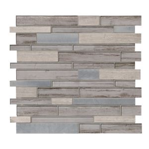 FREE SHIPPING - Ocotillo Interlocking Glass Metal & Stone Mosaic
