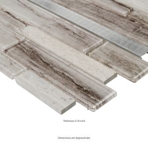 FREE SHIPPING - Ocotillo Interlocking Glass Metal & Stone Mosaic