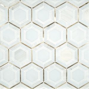 Medici Gold Pattern Hexagon Marble Mosaic