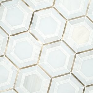 Medici Gold Pattern Hexagon Marble Mosaic