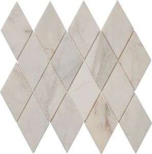 FREE SHIPPING - Calacatta Gold 3X5 Large Rhomboid Honed Mosaic