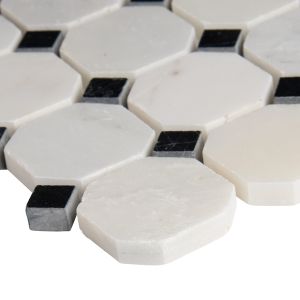 FREE SHIPPING - Carrara White 2" Octagon Polished