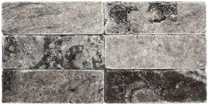 FREE SHIPPING - Silver Travertine 3x9 Tumbled Subway Tile
