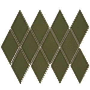 FREE SHIPPING - 45 DEG Harlequin Green Matte Porcelain Tile