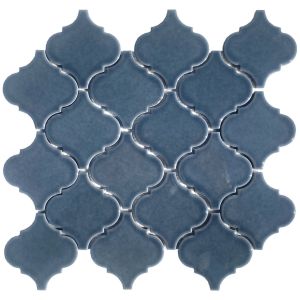 FREE SHIPPING - Slate Blue Polished Arabesque Porcelain