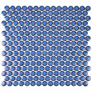 FREE SHIPPING - Azul Sky Porcelain Penny Round Mosaic