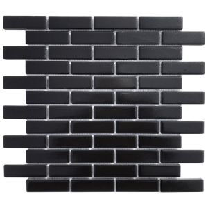 FREE SHIPPING - Retro Nero Matte 1X3 Brick Mosaic