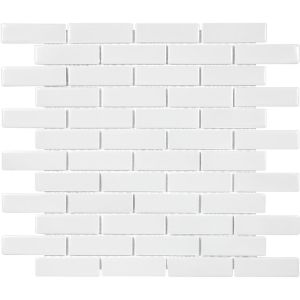 FREE SHIPPING - Retro White Glossy 1x3 Brick Mosaic
