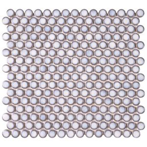 FREE SHIPPING - Royal Gray Porcelain Penny Round Mosaic