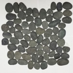 12x12 Tahitian Black Interlocking Matte Pebbles