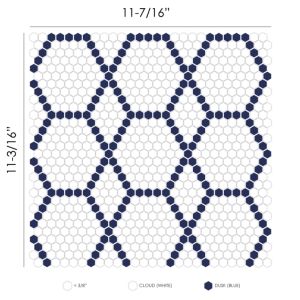 FREE SHIPPING - Tulle Coastal Geometro Recylcled Glass Mosaic Tile